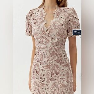 Adelyn Rae Blush Lace Detail Dress